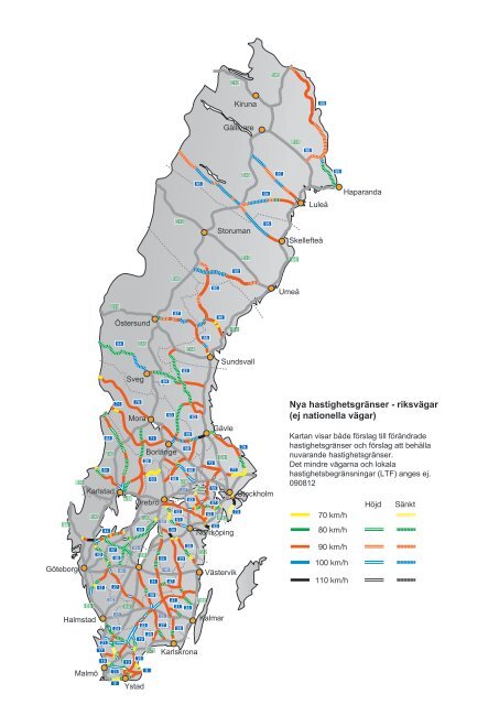 Nya hastighetsgränser - riksvägar (ej nationella vägar)