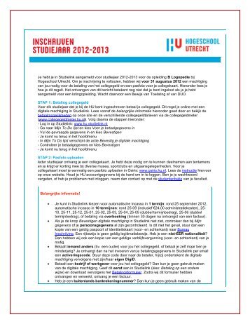 instructies - Bachelors - Hogeschool Utrecht