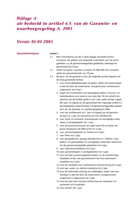 Bijlage A bij A.2003 - SWK