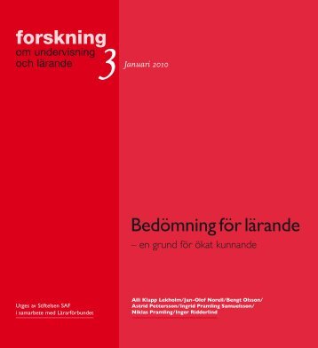 forskning Bedömning för lärande - Lärarförbundet