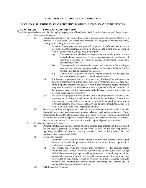 program classification: degrees: diplomas and ... - Available Reports