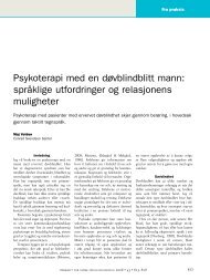 Psykoterapi med en døvblindblitt mann - Oslo universitetssykehus
