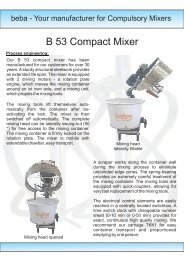 Technical data - B 53 - beba Mischtechnik Gmbh