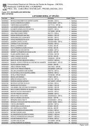 Resultado - Ordem de Classificação - Segunda opção - Copeve