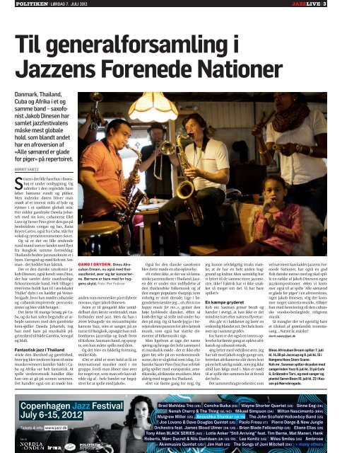 Læs meget mere om jazz på ibyen.dk/jazzlive Du kan også læse ...