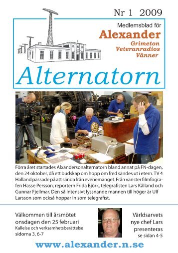 Nummer 1, 2009 - Alexander - Grimeton Veteranradios Vänner