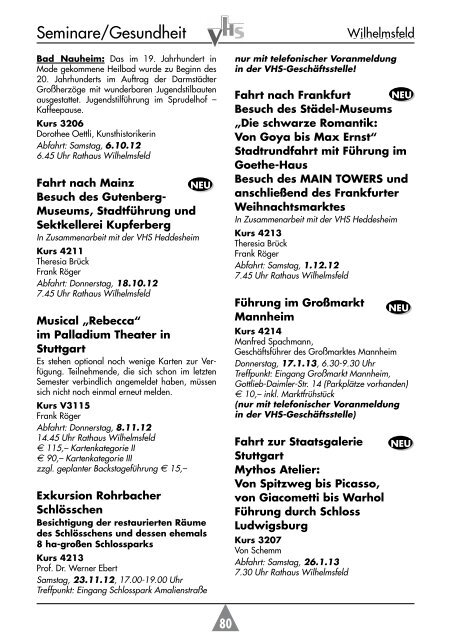SEMESTER 2/2012 - VHS Schriesheim