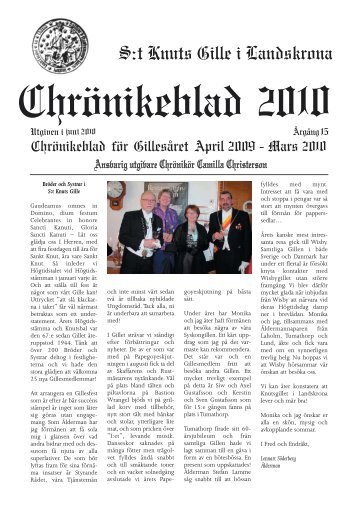 Chrönikeblad 2010 - Knutsgillet i Landskrona