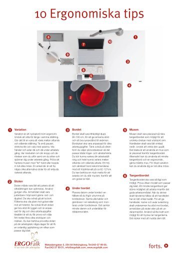 PDF med 10 ergonomiska tips