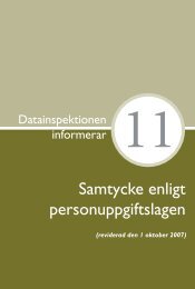 Datainspektionen - Informationsbroschyr - Samtycke enligt ...