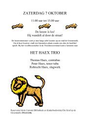 ZATERDAG 7 OKTOBER HET HAEX TRIO - Stichting Tobe