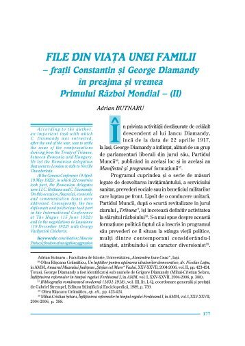 FILE DIN VIA}A UNEI FAMILII