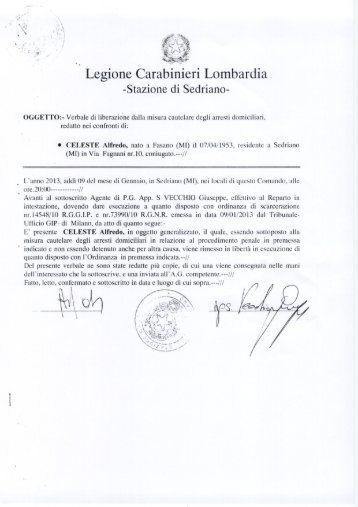 Legione Carabinieri Lombardia - Comune di Sedriano