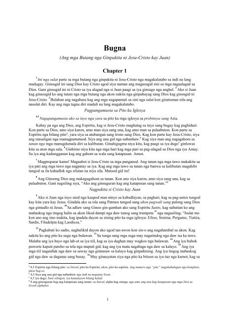 Hiligaynon Revelation - Biblica