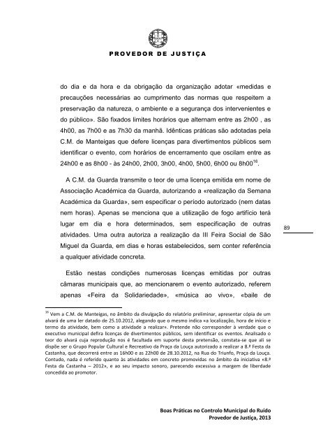 Boas Práticas no Controlo Municipal do Ruído - Provedor de Justiça