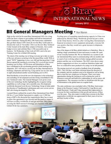 BII General Managers Meeting - Ron Warren - Bray Controls