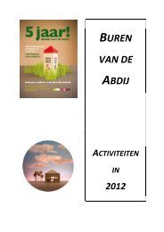 BvdA 2012 activiteitenoverzicht - Buren van de Abdij