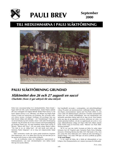 Pauli Brev 1 September 2000 Pauli Slaktforening
