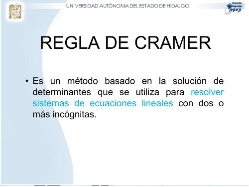 Regla de Cramer - UAEH