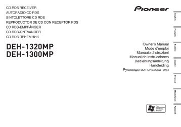 Pioneer DEH-1320MP Car Radio OWNER'S MANUAL Operating ...