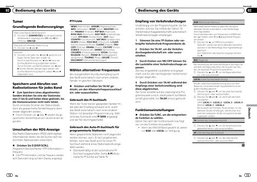 Pioneer DEH-1320MP Car Radio OWNER'S MANUAL Operating ...