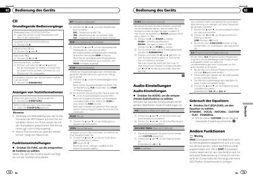 Pioneer DEH-1320MP Car Radio OWNER'S MANUAL Operating ...