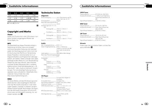 Pioneer DEH-1320MP Car Radio OWNER'S MANUAL Operating ...