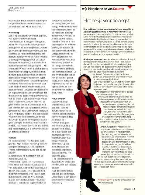 interview Lisette Thooft in het blad Volzin nr. 13 - Mohammed ...