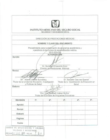 Procedimiento para la elaboración de programas ... - Edumed IMSS