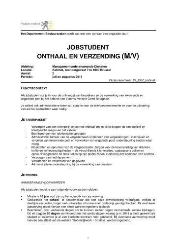 functieomschrijving - pdf - Jobpunt Vlaanderen