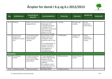 Årsplan for dansk i 6.q og 6.z 2012/2013