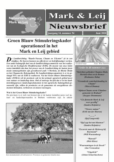 Jaargang 14 Nummer 54 Juni 2010 Natuurvereniging Mark En
