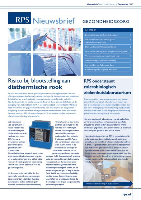 Risico bij blootstelling aan diathermische rook - RPS advies