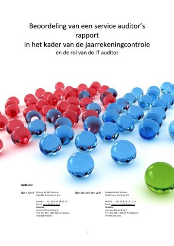 Beoordeling van een service auditor's rapport in het kader ... - Vurore