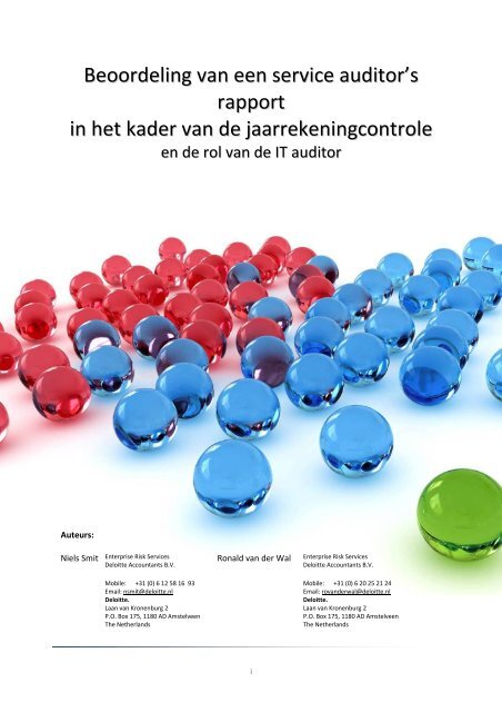 Beoordeling van een service auditor's rapport in het kader ... - Vurore