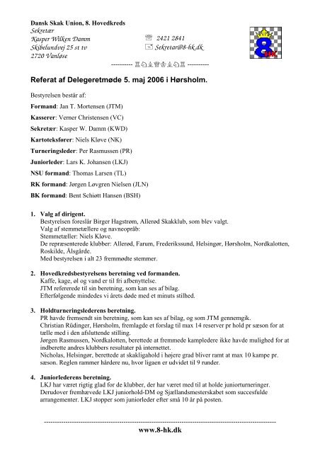 Referat fra Delegeretmødet - DSU 8. hovedkreds