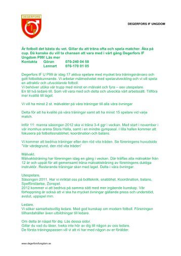 Är fotboll det bästa du vet. Gillar du att träna ofta ... - Svenskalag.se