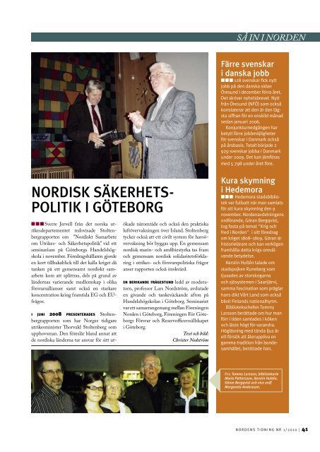 Nordens Tidning nr 1 2010 - Föreningen Norden