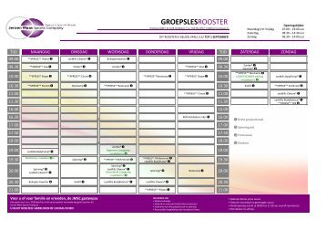 het zomerrooster - Jeroen Maas Sports Company