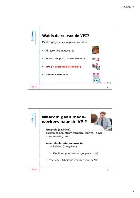 Vertrouwenspersonen, risicoanalyse en ... - Bestuurszaken