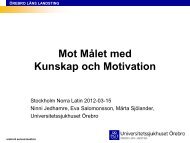 Mot målet med kunskap och motivation - Märta Sjölander m. fl