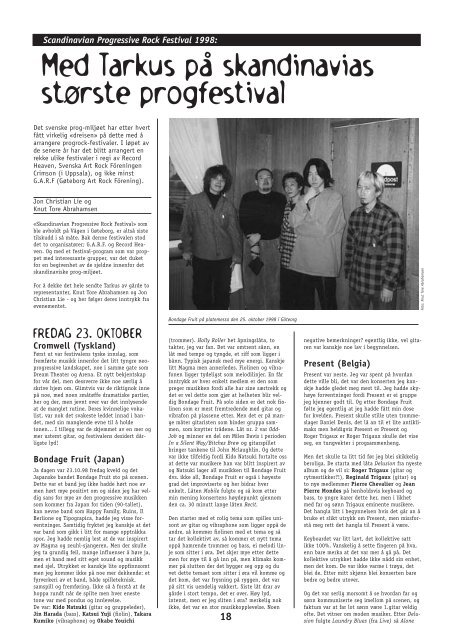 Tidsskrift for progressiv rock - Tarkus Magazine