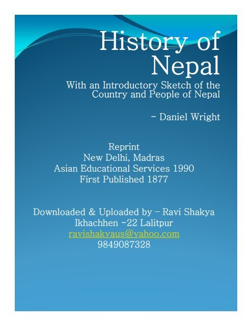 history of nepal. - Sanskrit Manuscripts Project, Cambridge