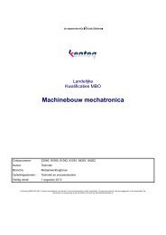 Kwalificatiedossier Machinebouw mechatronica - Kenteq