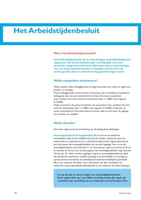 Arbeidstijden voor werknemers - MF Horeca