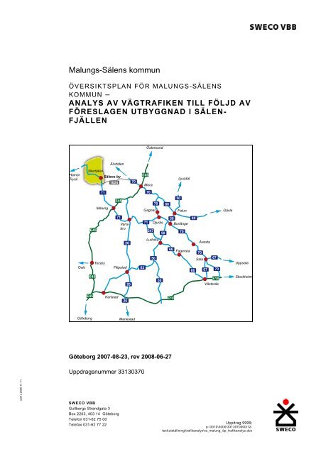 Analys av vägtrafiken till följd av föreslagen utbyggnad i Sälenfjällen