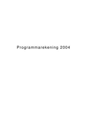 Programmarekening 2004 - Stadsdeel Oost - Gemeente Amsterdam