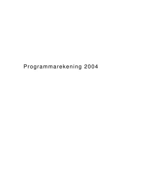 Programmarekening 2004 - Stadsdeel Oost - Gemeente Amsterdam