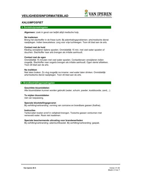 MSDS Kaliumfosfiet Van Iperen [NL-01.00]