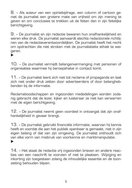 Code van de Raad voor de Journalistiek - DeWereldMorgen.be